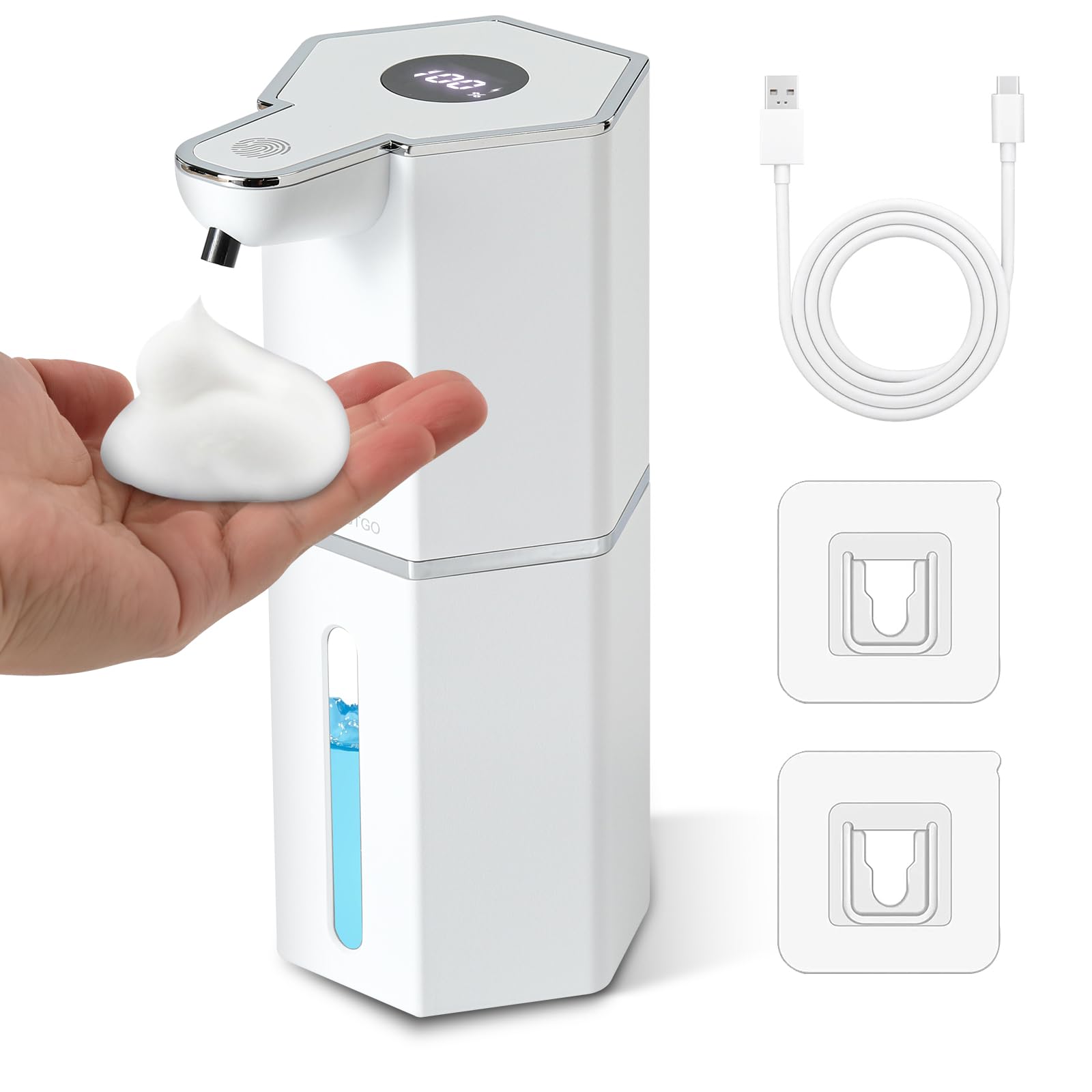 Dispensador automático de jabón espuma blanca