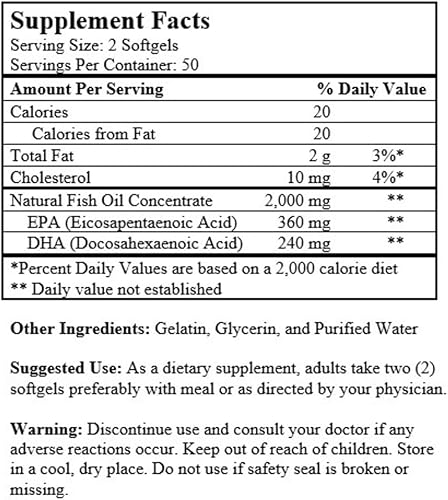 Miniatura 7 de Nu-Health Aceite de pescado Omega-3 de Alaska 1000 mg cápsulas blandas  capturado en la naturaleza, purificado y de origen sostenible  rico en EPA y