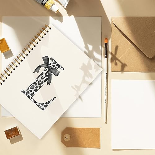 Miniatura 133 de Bnwepo Initial Leopard Letter T Notebook Journal, Preppy Bow Monogrammed Monogram Gifts for Women, Monogram Notebook Journal, Personalized Notebook