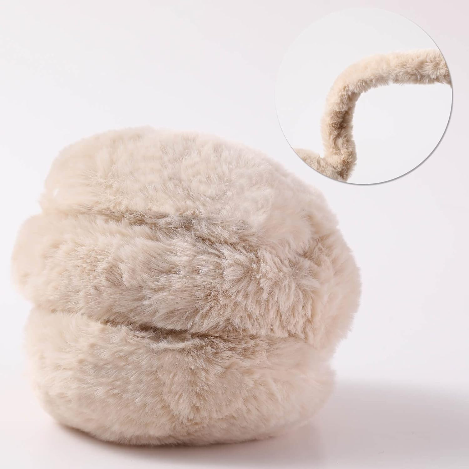 Foldable Ear Muffs for Women, Faux Fur Adjustable Earmuffs for Winter