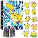 Album Carte Compatible avec Pokemon Livre Carte 9 Grilles Albums de Cartes à Collectionner Classeur Cartes con 10 Autocollants de Dessins Animés Gratuits 24 Pages et Peut Contenir Jusqu'à 432 Cartes