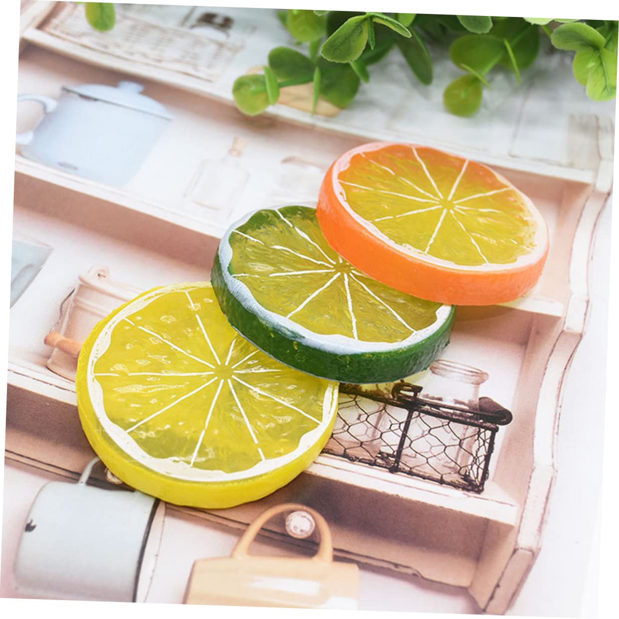 Zerodeko 96stücke Künstliche Zitronenscheiben Für Dekoration Fake Obstscheiben Für Partys Hochzeiten Fotografie Und Küchenaccessoires