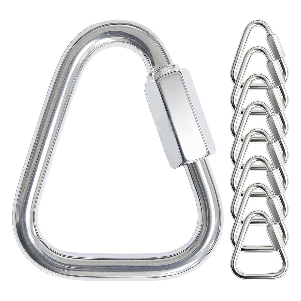 Heavy Duty pour Slackline 8-Pack Clips de Carabine Triangle, Rapides Triangulaires Connecteur de Chaîne Rapides