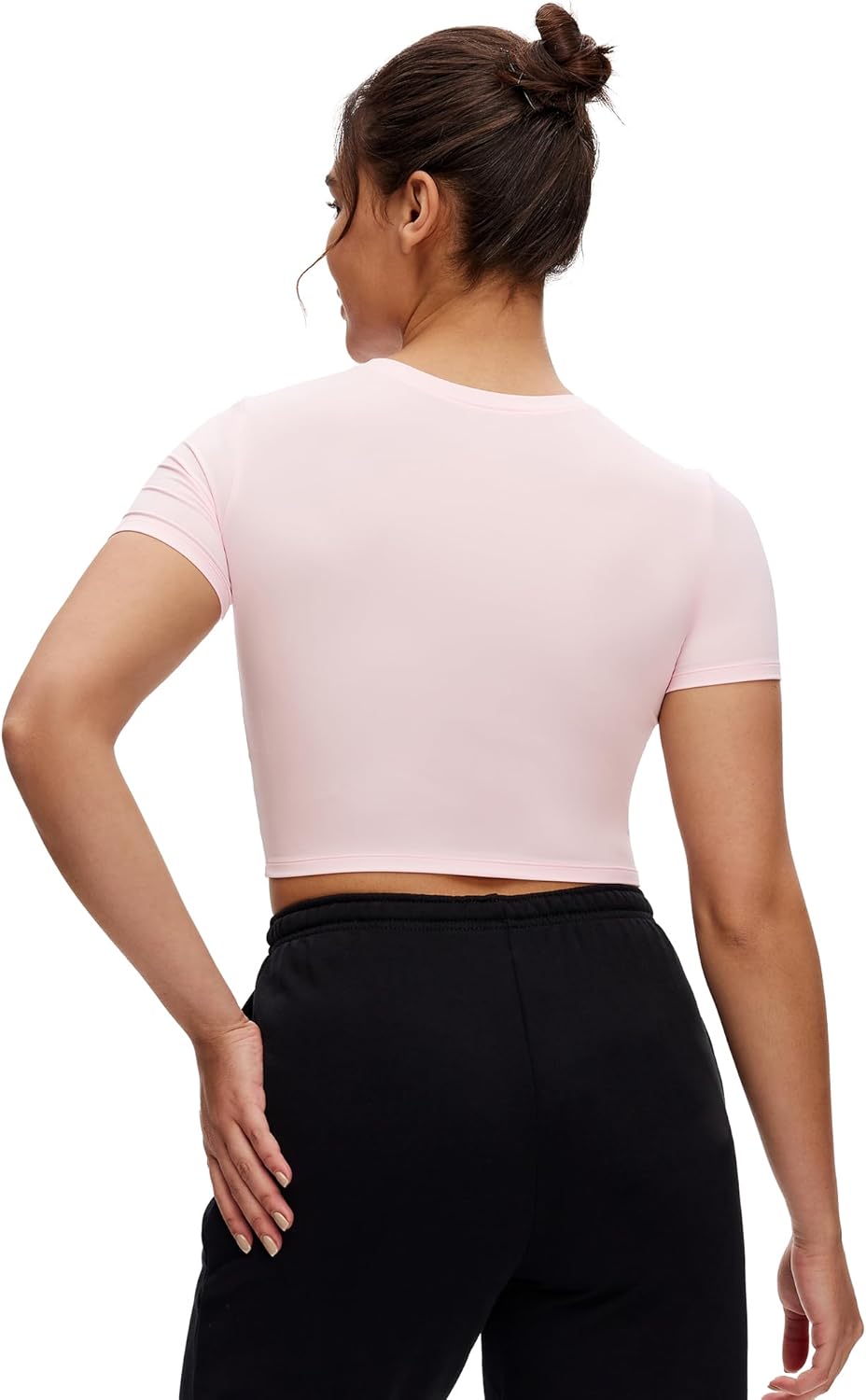NANJI Crop Tops for Woman - Slim Fit Short Sleeve Crew Neck Cropped T Shirt, Basic Women's Crop Tee Casual Wear and Workout - Image 5