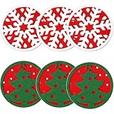 Christmas Party Decorations Felt Drink Coasters Set of 6