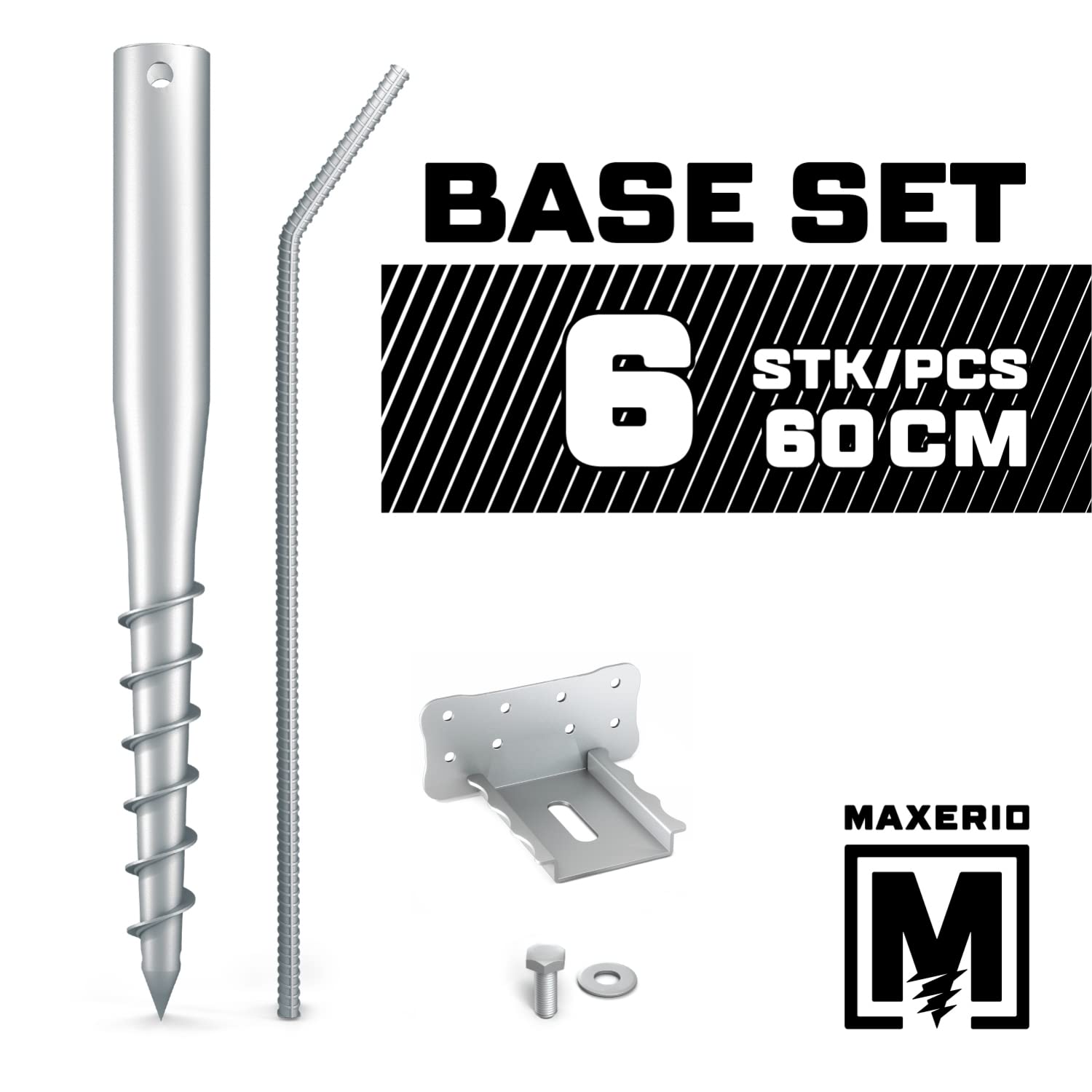 Fondation à vis 60 cm Base-Set 6er M12