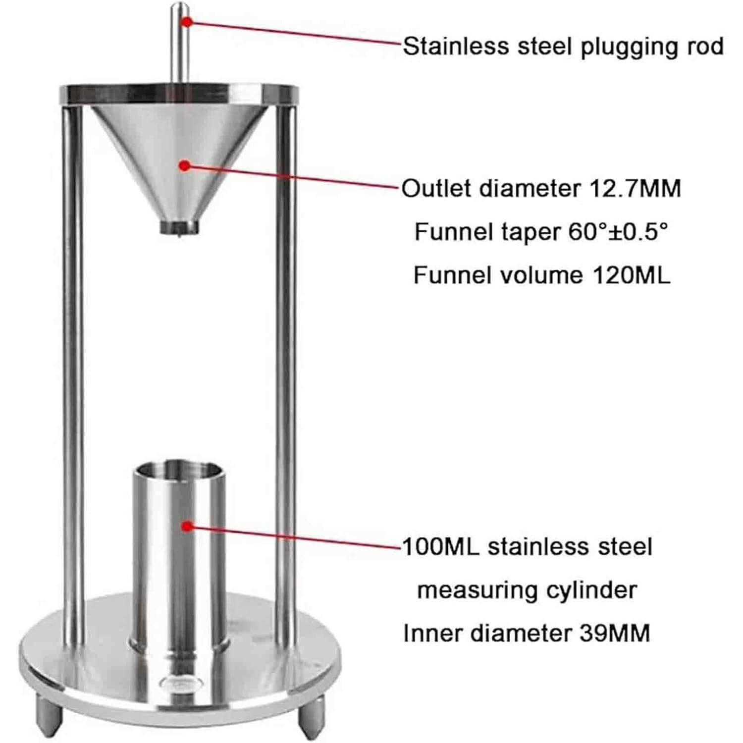 Schüttdichteprüfgerät Scott Volumeter Schüttdichteprüfgerät Pulver-Scheindichteprüfgerät Schüttdichtemessgerät für Metall PVC/PE
