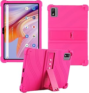 HminSen Case for Blackview Tab 12 / Tab 12 Pro 10.1 inch Tablet, Kids Friendly Soft Silicone Adjustable Stand Cover for Blackview Oscal Pad 13 Tablet, Tab 13 Tablet. (Rose)