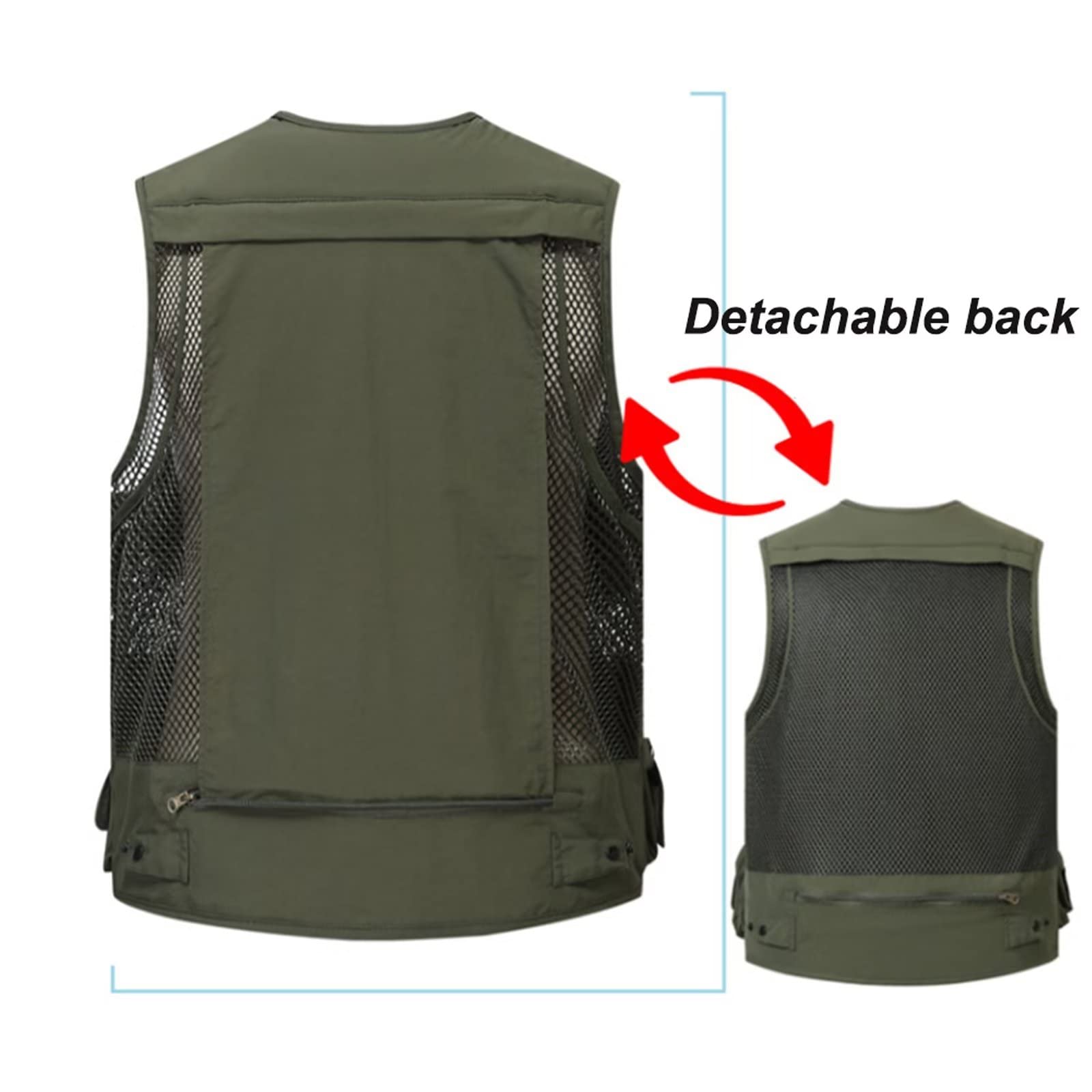 Multifunzione Gilet Sport da Lavoro Giubbotto Smanicato Respirabile Multi-Tasca Gilet da Campeggio Fotografia Caccia Pesca