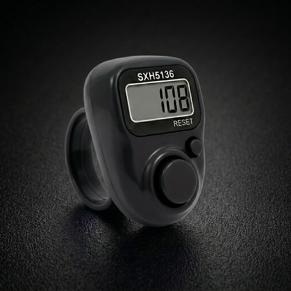 digital finger ring tally counter, lcd display, with reset button (pack of 1) (black)