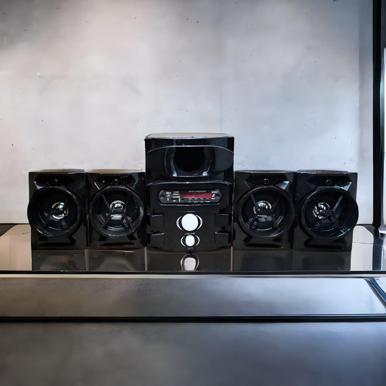 4.1 Home Theater System, Black, Surround Sound Speaker System with Subwoofer, USB and Bluetooth Connectivity, LED Display