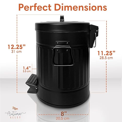 Miniatura 6 de Autumn Alley, Farmhouse - Basurero de baño blanco con tapa y pedal, cubo de basura blanco para baño rústico, cubo de basura de cocina de granja,