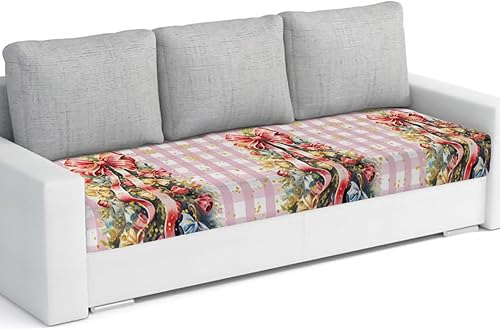 Miniatura 46 de Fundas de cojín para sofá de Navidad con diseño de muñeco de nieve, funda elástica para sofá con parte inferior elástica, fundas de sofá con diseño