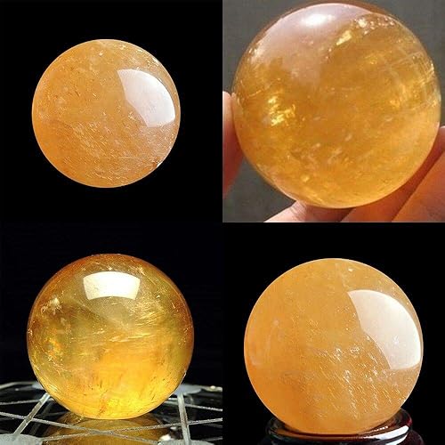 Miniatura 3 de Wixine 1 bola de cristal de cuarzo citrino amarillo de 1.575 in, piedra preciosa curativa