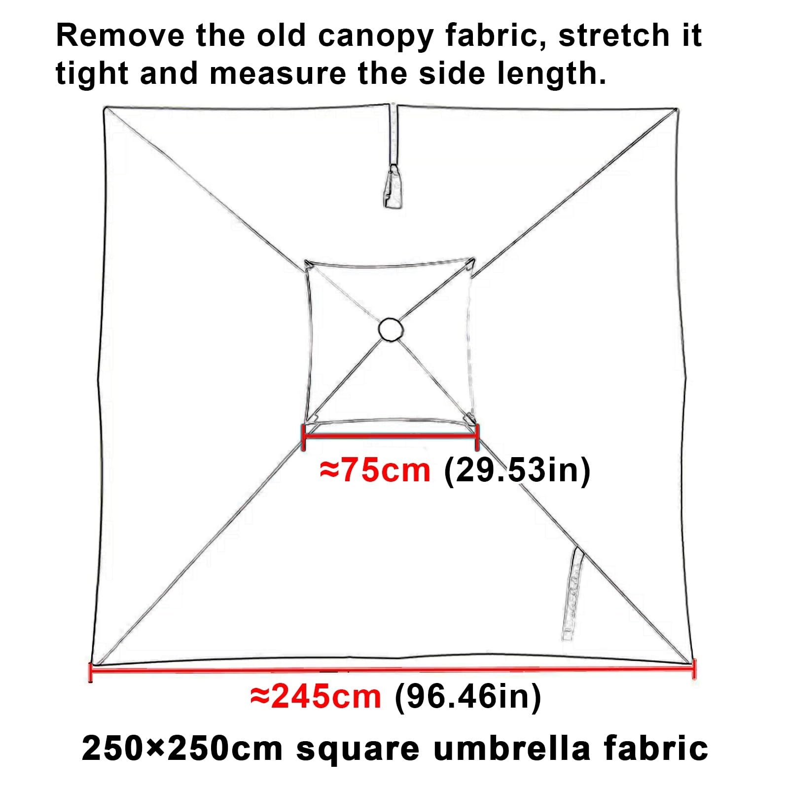 Telo di Ricambio per Ombrellone da Giardino 8 Stecche, Doppio Telo UVs30+ | Copertura a Sbalzo Poliestere 220gsm, Impermeabile, per Ombrellone da Giardino e Piscina(Light Khakiii,250x250cm)