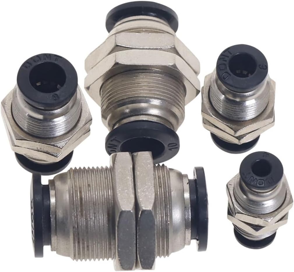 Pneumatic Quick Coupling Straight Through， Black Tube Connector Fittings Air Quick Water Pipe Push in Hose Quick Couping 4mm-12mm(10MM Sda)