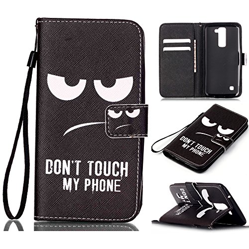 LG K7 Case Tribute 5 Case,LG K8 Case Escape 3 Case Treasure LTE Case,Easylife PU Leather Wallet Case Flip Folio Stand With ID Credit Card Slots Lanyard Protective Cover For LG Phoenix 2(do not touch)