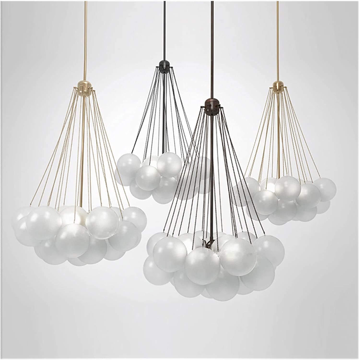 Lampy wiszące, żyrandole Wiszące - Złoty czarny żyrandol bąbelkowy Mrożony szklany żyrandol kulisty Kompatybilny z jadalnią Salon Oświetlenie dekoracyjne Kompatybilny z pokojem (Co