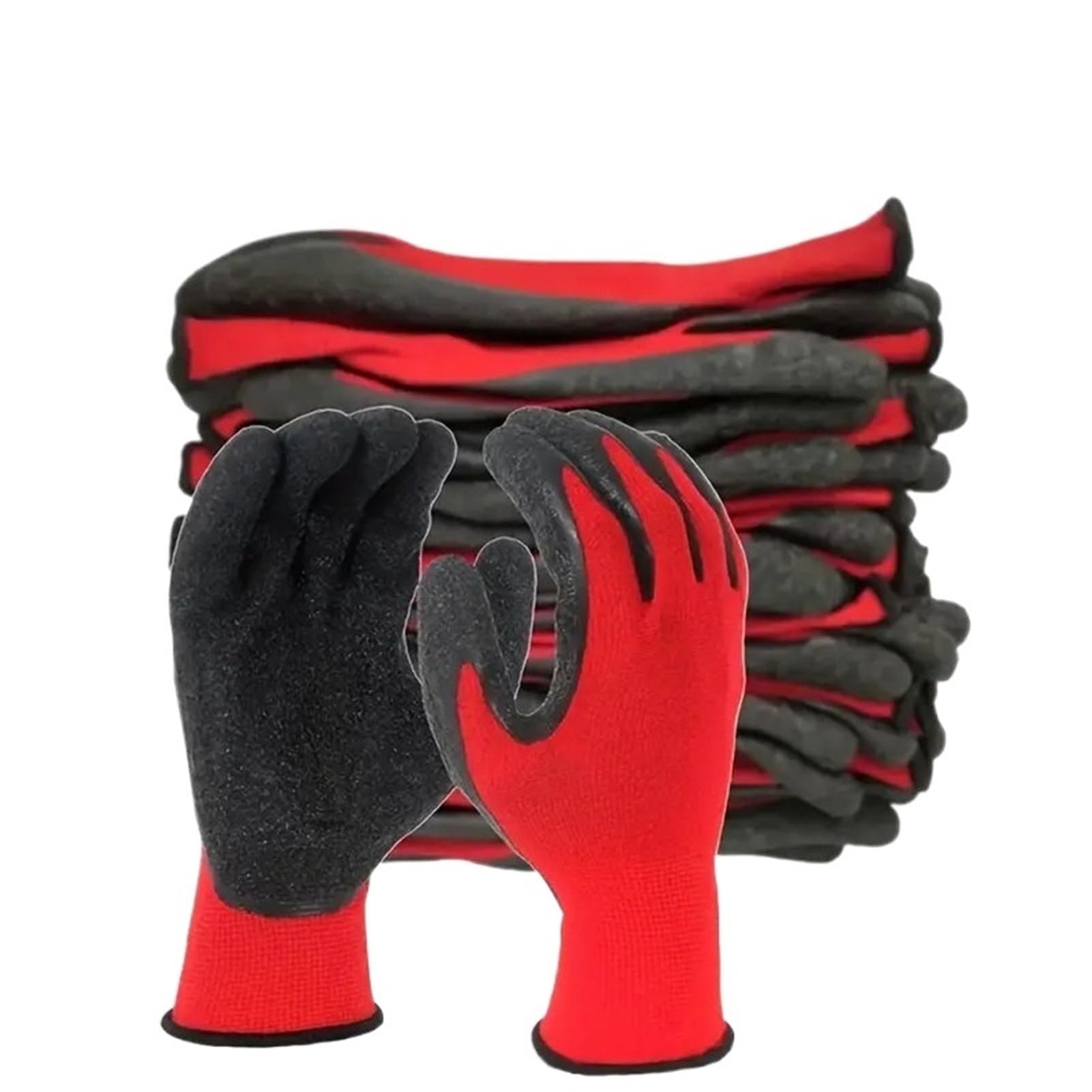 30 Pezzi/20 Paia Di Guanti Da Lavoro Protettivi Di Sicurezza In Maglia Di Poliestere Con Palmo In Lattice Di Gomma, Guanti Da Giardinaggio, Diserbo E Costruzione(20pairs,L)