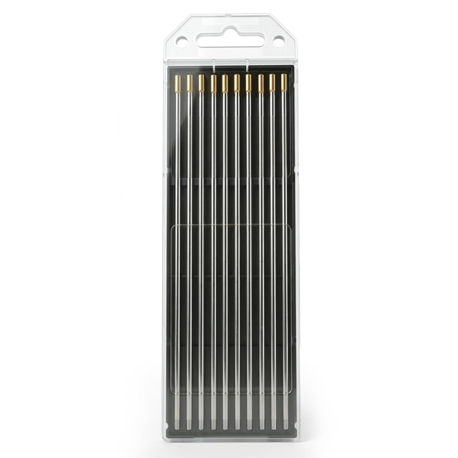 WIG Wolframelektroden Set (10 Stück) - Tungsten Schweißelektroden für WIG Schweißen AC DC - Wolfram Elektrode für Edelstahl & Alu Schweißen Gold, Blau, Grün, Grau (Gold (WL-15), Ø 2,4 mm)