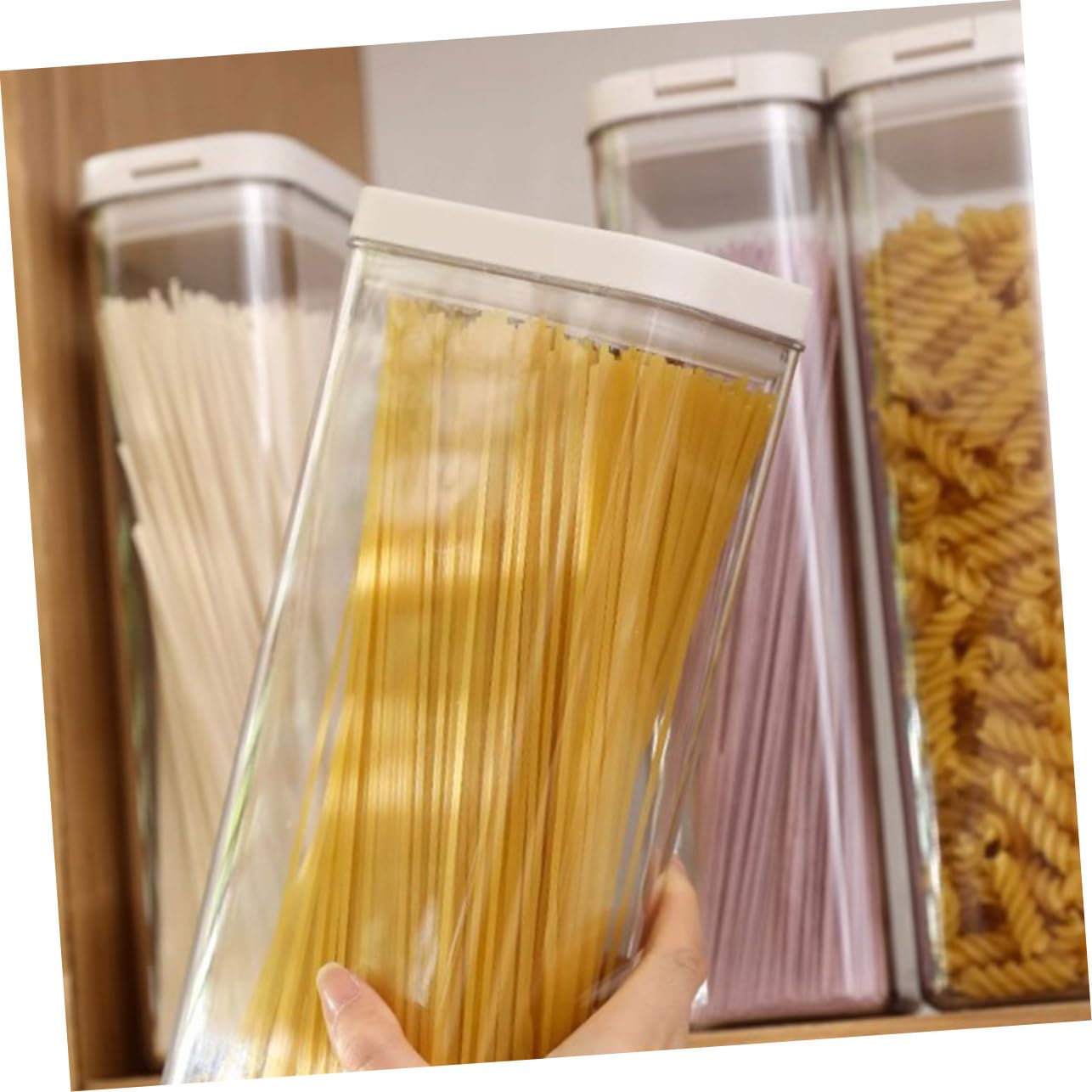 Ktnyl - 2 Boîtes De Rangement Pour Pâtes (spaghettis) - Récipients Alimentaires Transparents Et Hermétiques - 31,8 X 8,8 X 8,1 Cm - Pour Pâtes, Céréales, Riz, Noix