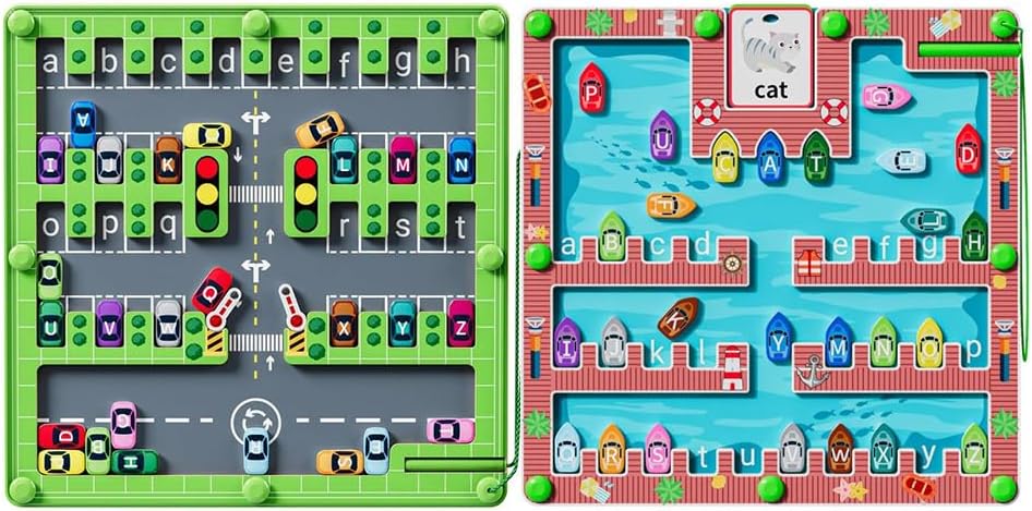 Magnetic Alphabet Maze,Montessori Magnetic Maze Board,Alphabet Puzzle Toddler Toys for Ages 2-4,Toddler Preschool Learning Toys