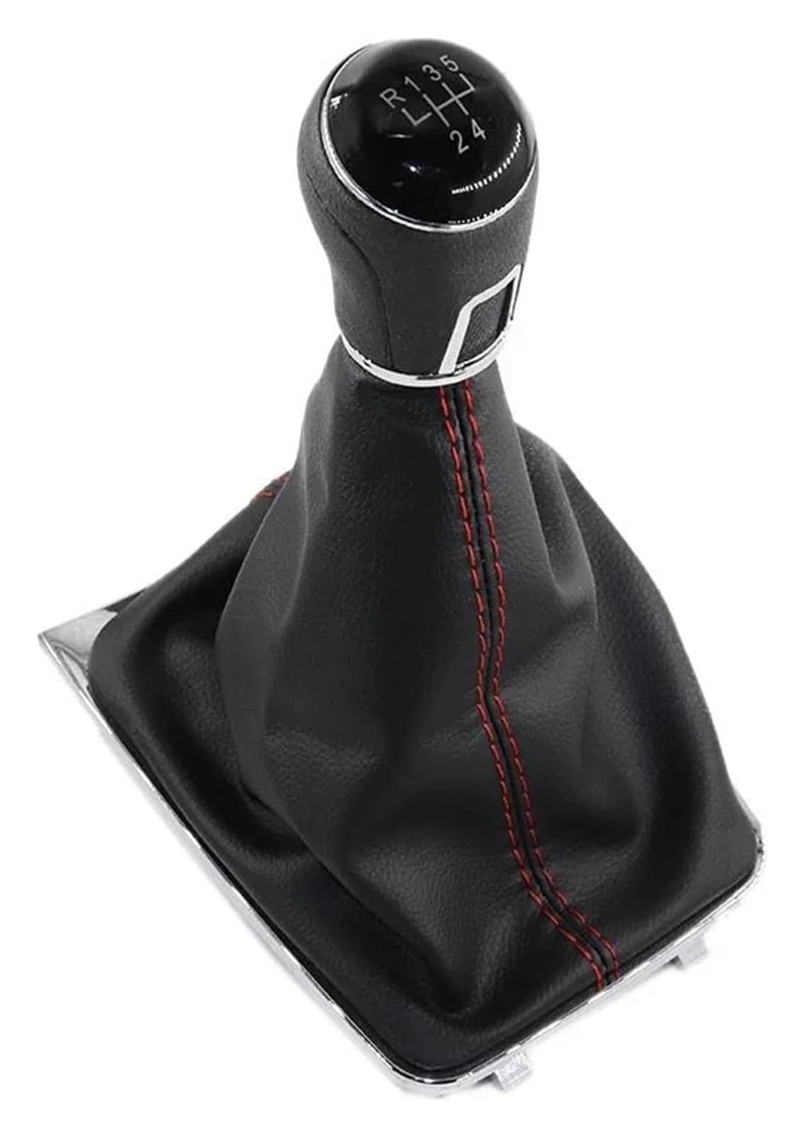 UTONGMU Manual Gear Shift Knob for VW for Golf 7 A7 MK7 VII GTI GTD 2013-2018 Silver Leather Car Shift Gear Knob Lever Gaitor Boot Cover