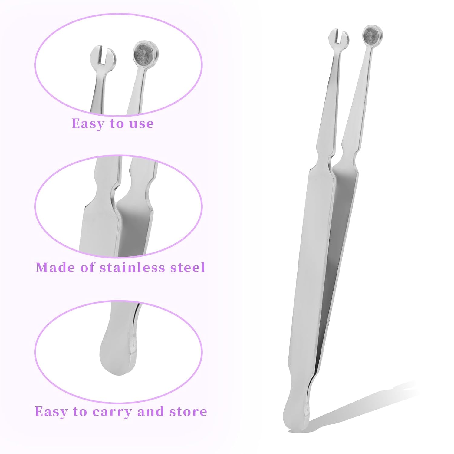 Multi-Purpose Piercing Clamp Tool, Stainless Steel Piercing Ball Removal Grabber Tool Changing Body Jewelry Accessories Earring Ring Change Remover for Enthusiasts & Artists