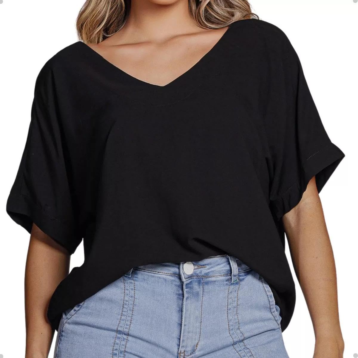 Blusa Feminina Gola V Lisa em promoção! Veja a oferta e mais achadinhos de Blusas 3 Hoje é o melhor dia para comprar Blusa Feminina Gola V Lisa com aquele preço maroto! Promoção! Aproveite a oferta! 3