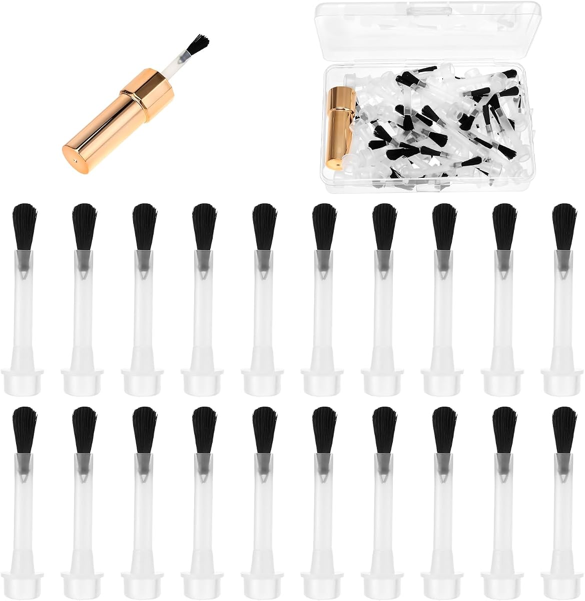 Thinp 66 Pcs Replacement Nail Polish Brush Kit Nail Polish Brush with Handle Disposable Nails Polishs Brushes for Nails Art