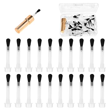 Thinp 66 Pcs Replacement Nail Polish Brush Kit Nail Polish Brush with Handle Disposable Nails Polishs Brushes for Nails Art
