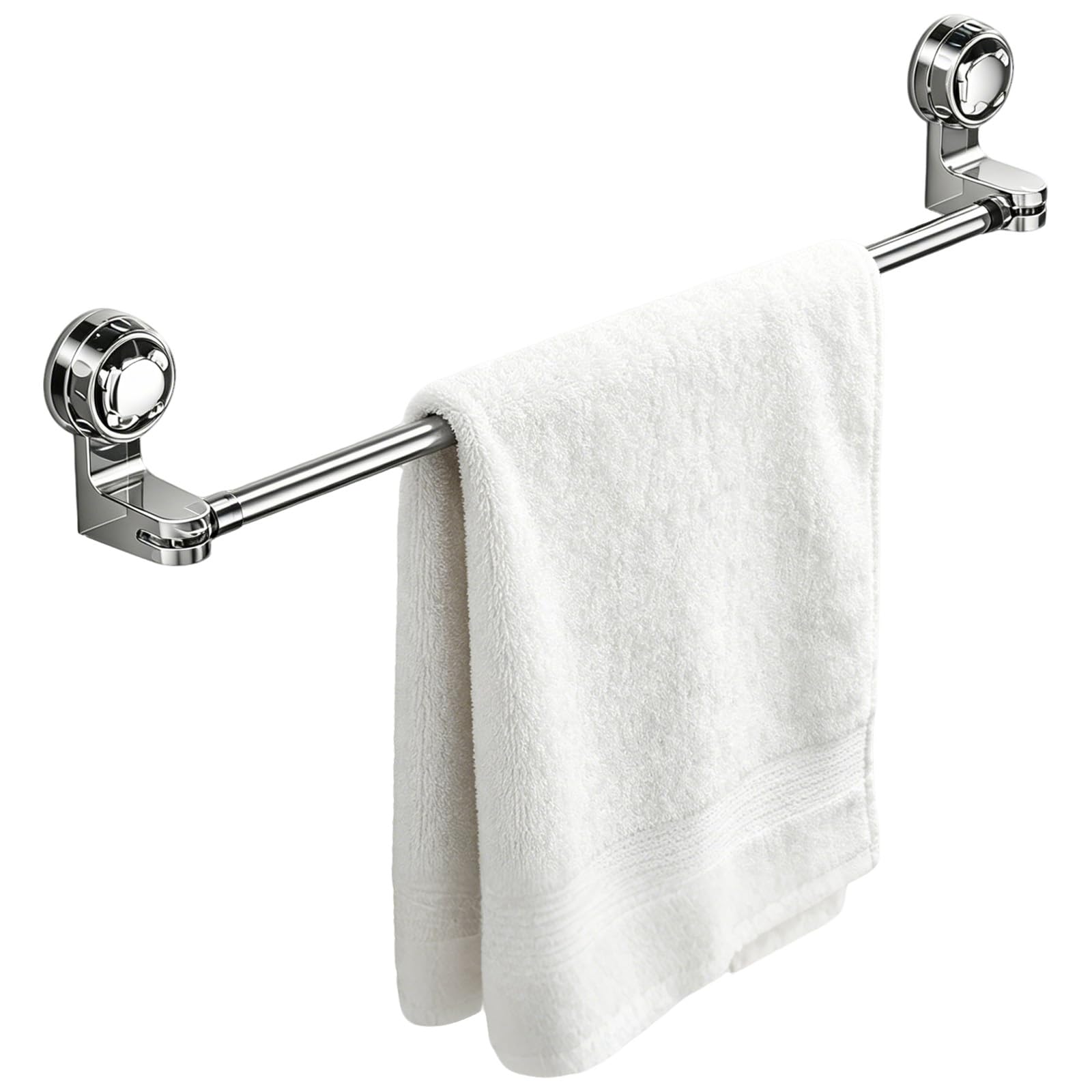 Telescopic Suction Towel Holder, No Drill Kitchen Towel Rail, Suction Towels Rail for Bathroom and Kitchen (30-60cm)