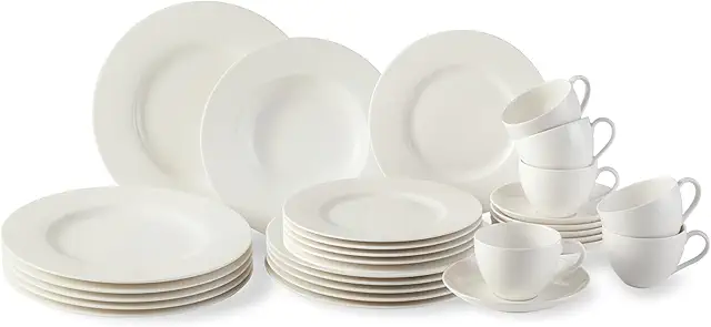 Villeroy & Boch Basic White Geschirrset 30-teilig für 6 Personen