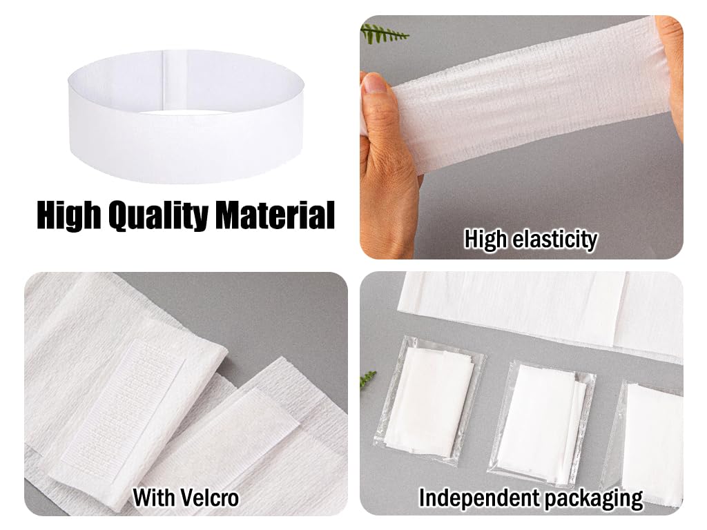 Kellegour Pack of 50 Disposable Headbands, Practical, Cosmetic Hair Band, White, Disposable Spa Headband - Image 3