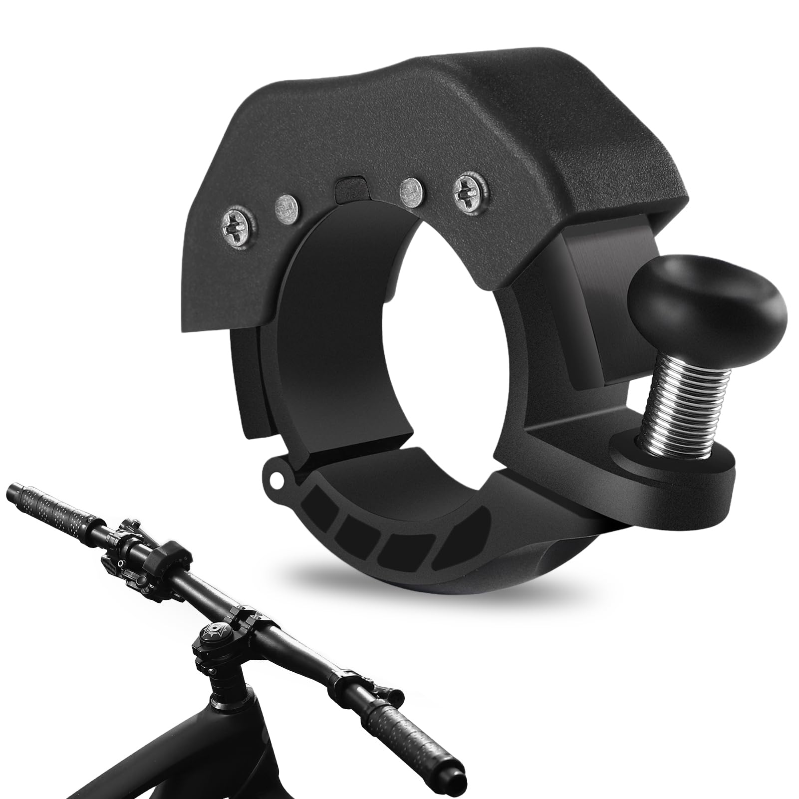 Campanello per bicicletta in alluminio nero 85 dB universale 22,2-31,8 mm