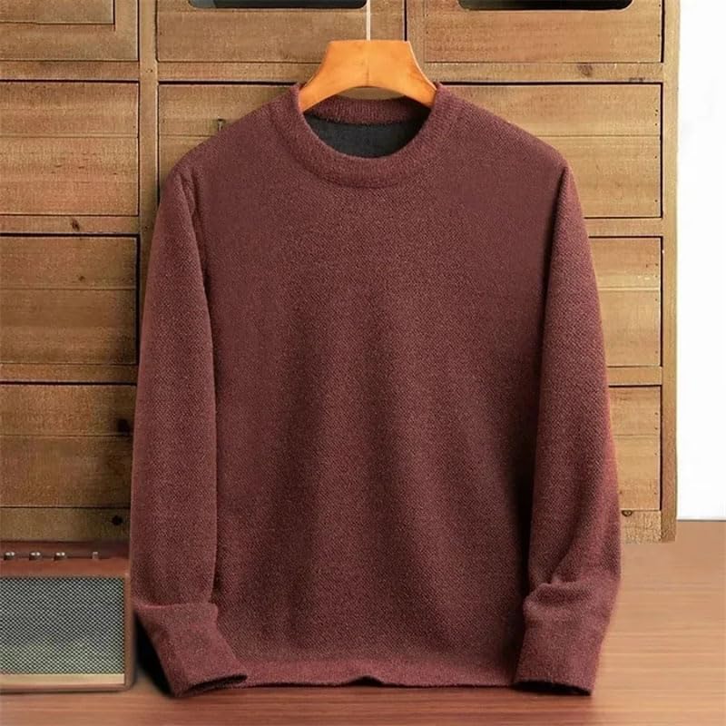 Men's Casual Warm Knitted Sweater Pullovers Round Neck Solid Long Sleeve Jumper Knitwear2