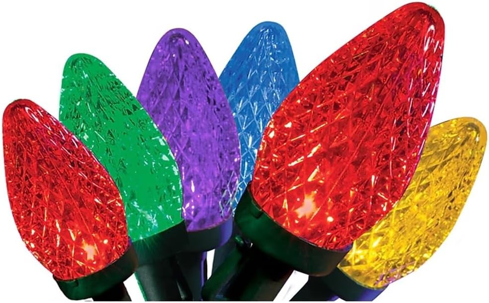 GE 97735LO Energy Smart C9 100-Count 66-ft Multicolor LED Plug-in Christmas String Lights