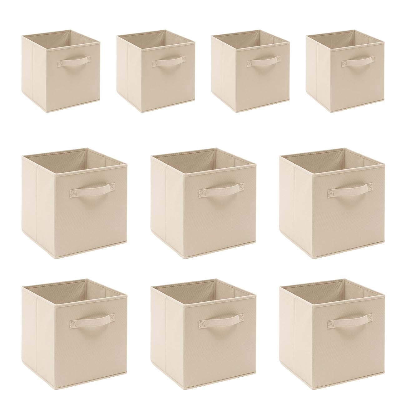 Foldable Storage Cubes Boxes Pack of 10 with Handle for Home Organization, Fabric Wardrobe Storage Box Organizer Basket Bins for Clothes Toys Towels, Collapsible&Durable Dark Blue 33x38x33cm — view 143