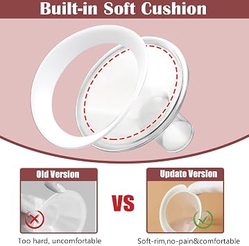 2pcs 21mm Soft Rim Flanges with 106 Degree Wider Opening Angle for Medela Breast Pump, PersonalFit, Freestyle, Maxflow, Freestyle Flex Swing Maxi Connector, Lansinoh Signature Pro