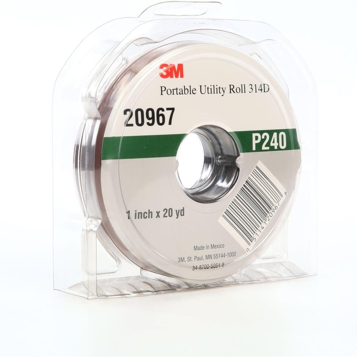 3M (314D) Portable Utility Cloth Roll 314D, 1 in x 20 yd P240 J-Weight