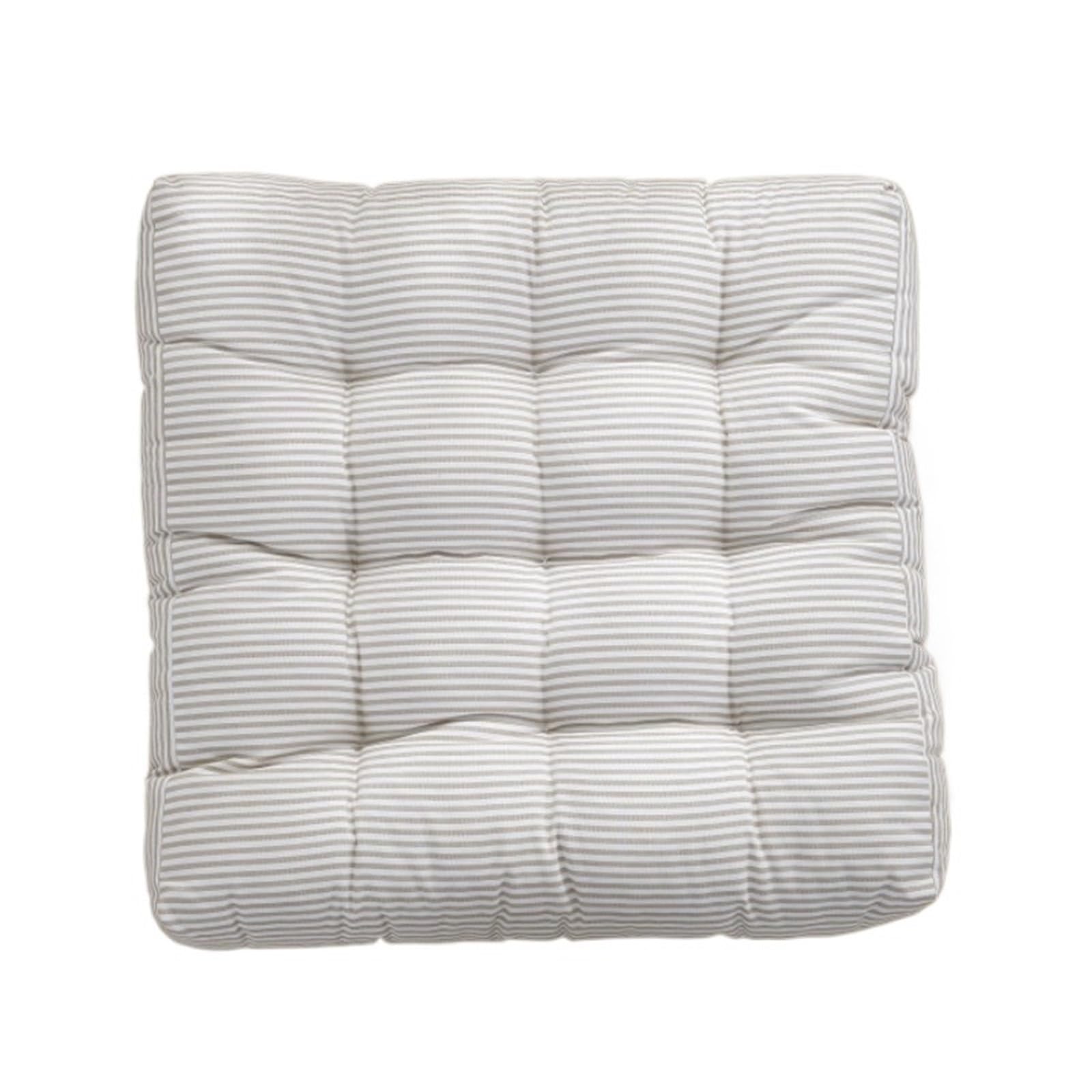 Coussin de siège de sol carré rayé crème 45x45 cm pour chaise de salle à manger