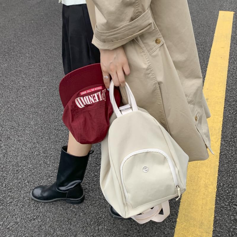 Women Leisure Commute ackpack Solid Color Soft Mountaineering Backpack (White)2