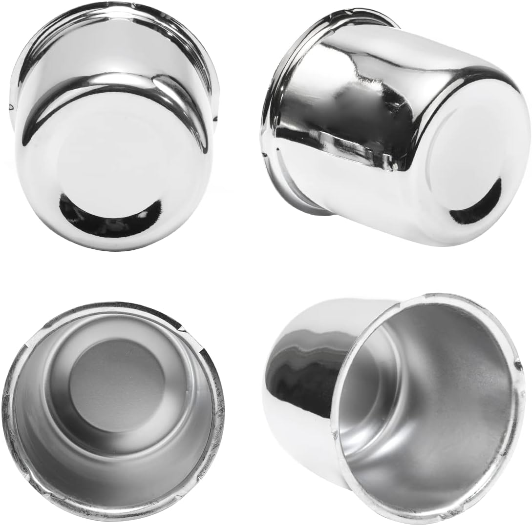 4Pcs 3.31 inch Wheel Center Caps Push Through Trailer Wheel Center CapsCenter Bore Truck Trailer RV SUV Wheels Rims Chrome Hub Covers, 3.31in Bore, 3.03in Tall