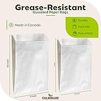 Vista 3 de Resistente a la grasa - Bolsas de papel con fuelle para sándwich - Blanco (1000 unids/paquete) (6 x 0,75 x 6,75)