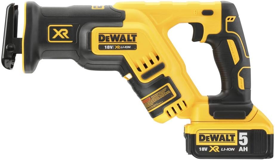 DEWALT DCS367P2-QW Reciprocating Saw with product label