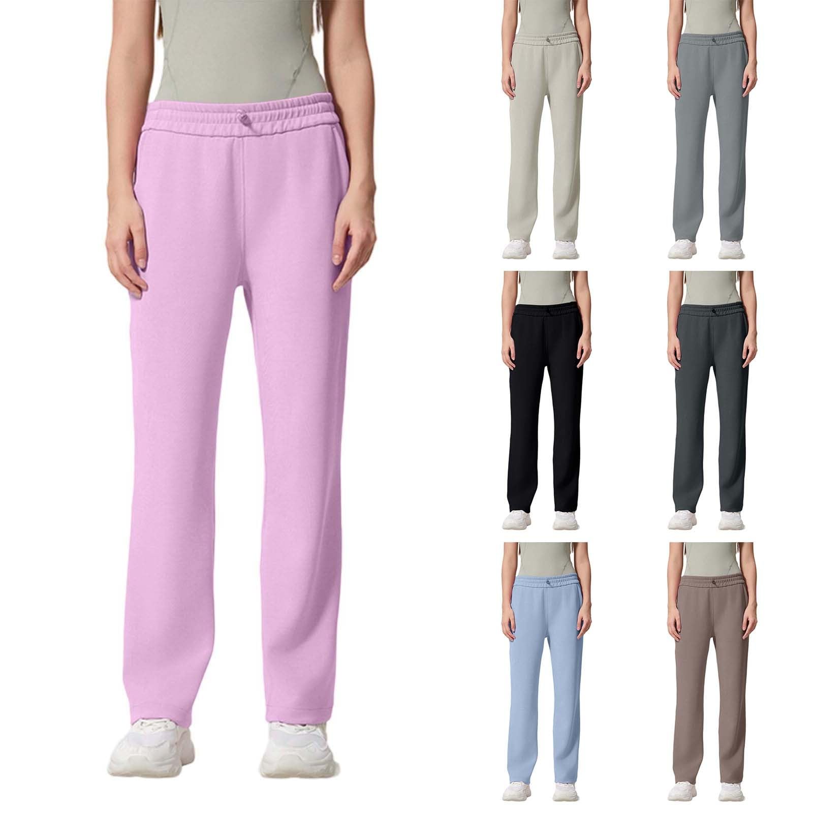 Pantalones de chándal para mujer, cintura alta, elásticos, ligeros, transpirables, cómodos, monocromáticos, para el tiempo libre, holgados, anchos, de tela, largos