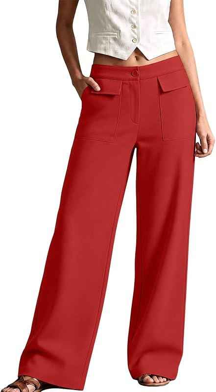 Wide Leg Pants High Waisted Dress Pants Stretchy Business Casual