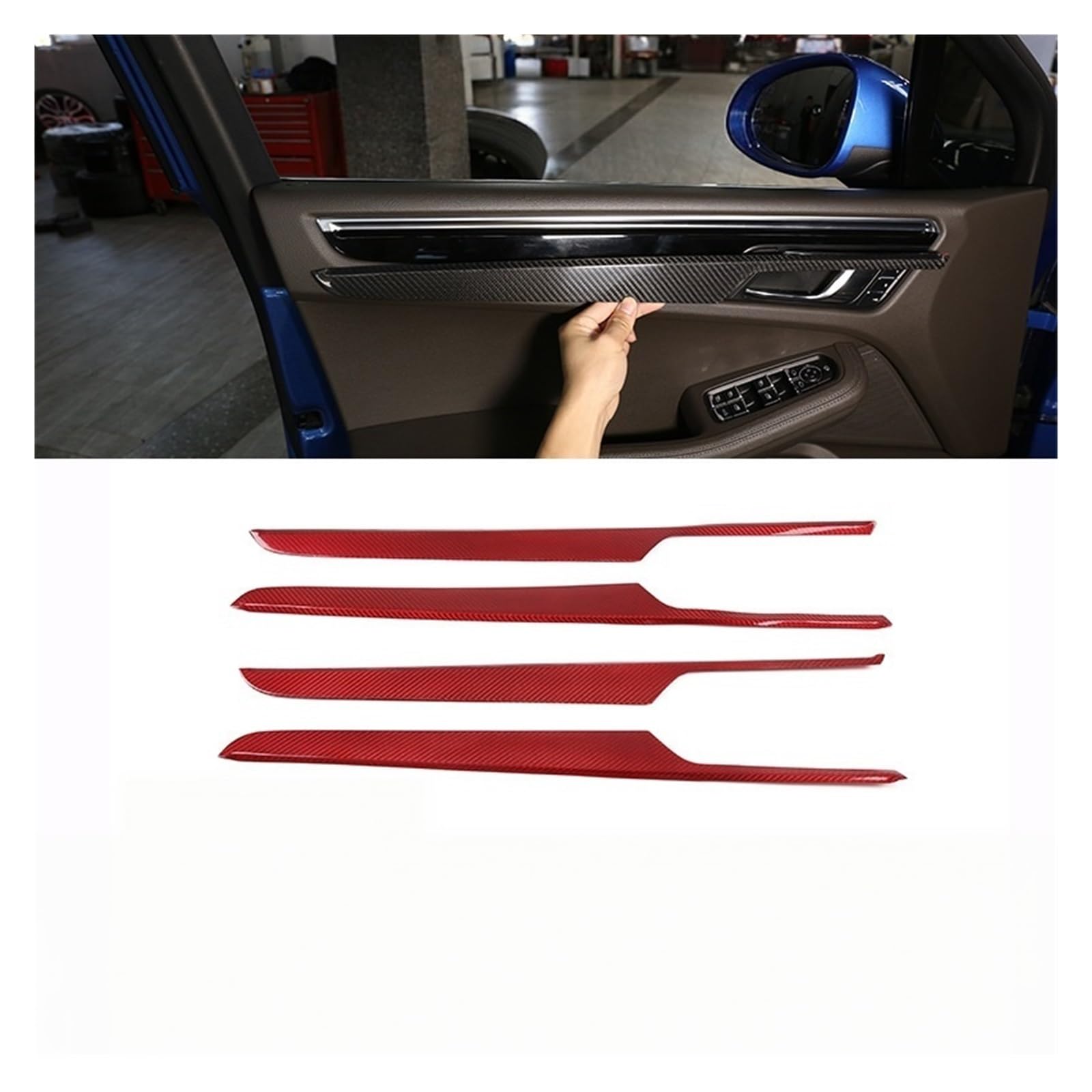Compatible for Porsche Macan 14-22 Carbon Fiber Door Panel Sticker