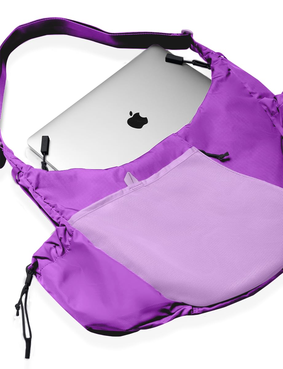 Crescent Crossbody Bag, Water Repellent Sling Bag, Small Travel Purse, Lightweight Shoulder Crossbody Bags for Women: Electric Purple
