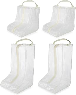 Portable High Boot Storage Bag/Dust-proof and Moisture-proof Protective Bag, Used to Store Riding Boots, Leather Boots, Snow Boots, High Top Boots and Other Boots, For Home and Travel Storage 4-Pack (White)